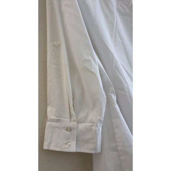 Finley 312897 Women Sz 2XL White Silky Poplin L/S Roll Tab Button-Up Shirt - Picture 8 of 10
